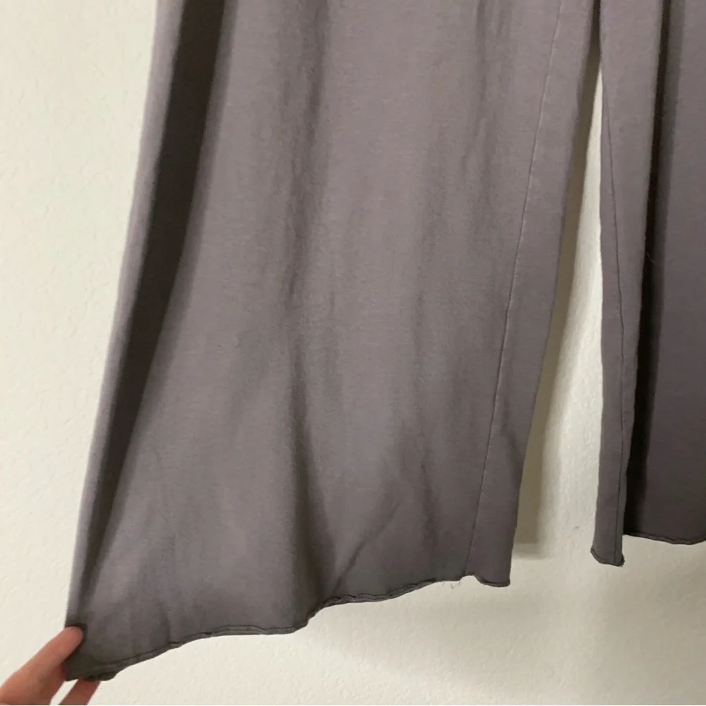 Cuyana Womens gray Terry cropped wide leg pants L - Picture 3 of 10